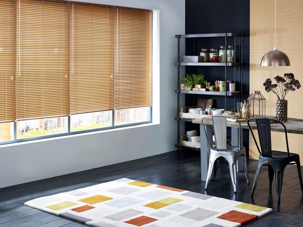 Wood Venetian perforated Blinds - Curtain and Blinds Library - Johannesburg - South Africa